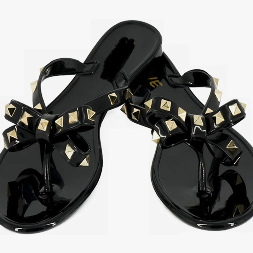 Black studded sandals